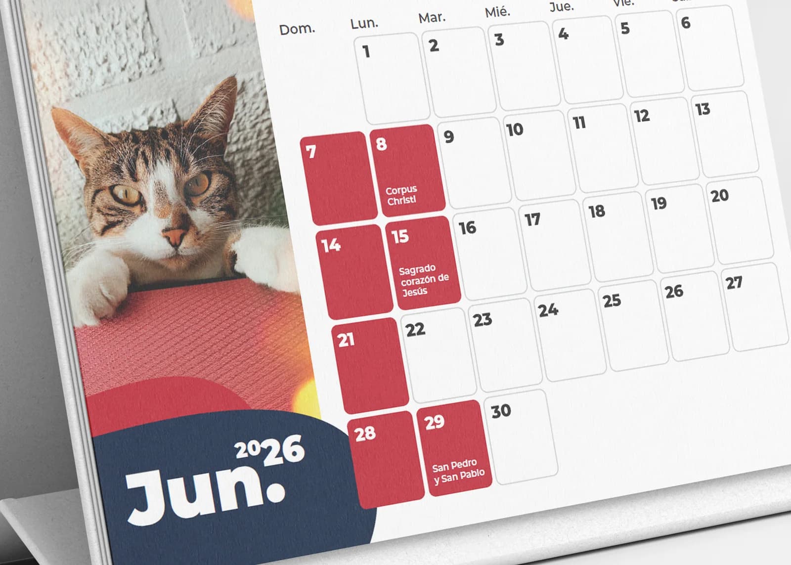 Calendario de escritorio personalizado Petis con diseño de mascotas
